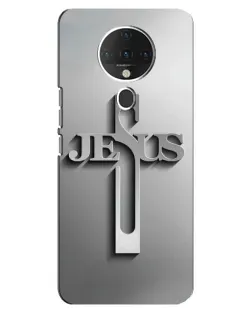 Чехол для TECNO Spark 6 с картинкой «Металлический крест Jesus»