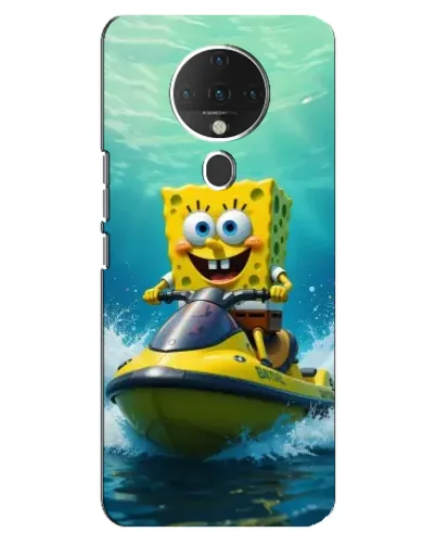 Чехол для TECNO Spark 6 с картинкой «Спанч Боб на гидроцикле»