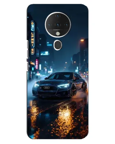 Чохол для TECNO Spark 6 з картинкою «Нічне місто та Audi»