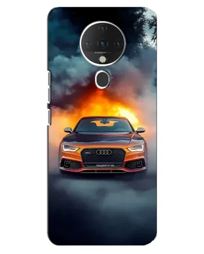 Чохол для TECNO Spark 6 з картинкою «Audi у вогняному диму»
