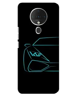 Чехол для TECNO Spark 6 с картинкой «Голубой силуэт Lamborghini» Чехол для TECNO Spark 6 с картинкой «Голубой силуэт Lamborghini»
