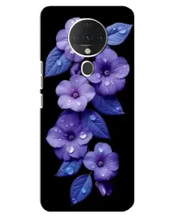 Чохол для TECNO Spark 6 з картинкою «Фіолетові квіти з росою»