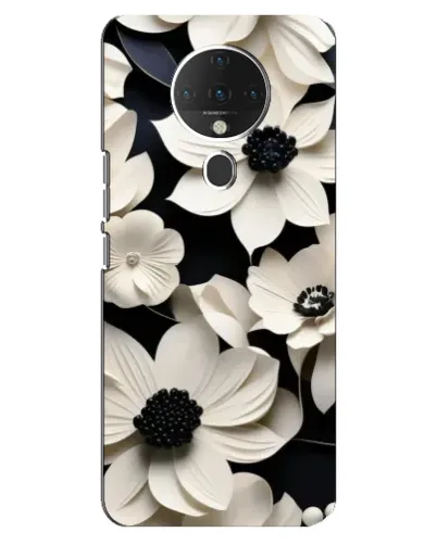 Чехол для TECNO Spark 6 с картинкой «Объемные белые цветы» Чехол для TECNO Spark 6 с картинкой «Объемные белые цветы»