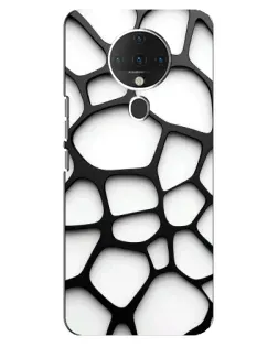 Чехол для TECNO Spark 6 с картинкой «Белая объемная сетка»