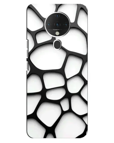 Чехол для TECNO Spark 6 с картинкой «Белая объемная сетка»