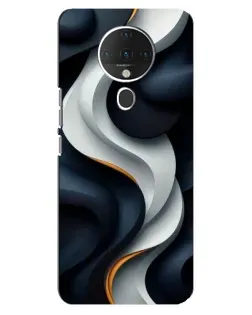 Чехол для TECNO Spark 6 с картинкой «Объемные черно-белые ленты»