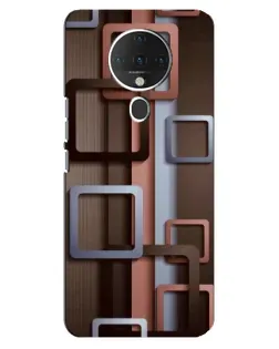 Чехол для TECNO Spark 6 с картинкой «Коричневые объемные квадраты»