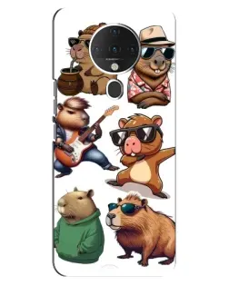 Чохол для TECNO Spark 6 з картинкою «Круті капібари музиканти»