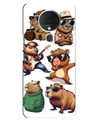 Чохол для TECNO Spark 6 з картинкою «Круті капібари музиканти» Чохол для TECNO Spark 6 з картинкою «Круті капібари музиканти»