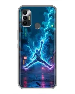 Чехол для TECNO Spark 7 (KF6n) с картинкой «Jordan Gold Jumpman»