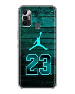 Чехол для TECNO Spark 7 (KF6n) с картинкой «Jordan Cyan 23»