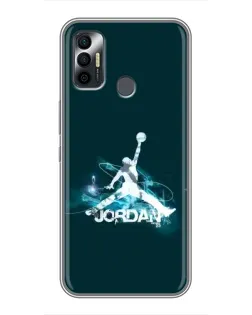 Чехол для TECNO Spark 7 (KF6n) с картинкой «Jordan Blue Fire»