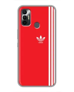 Чехол для TECNO Spark 7 (KF6n) с картинкой «Красный минимализм Adidas»