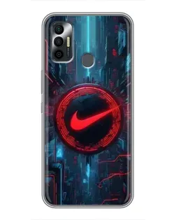 Чехол для TECNO Spark 7 (KF6n) с картинкой «Техногенный стиль Nike»