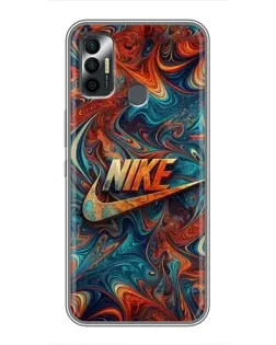 Чехол для TECNO Spark 7 (KF6n) с картинкой «Nike в абстракции»