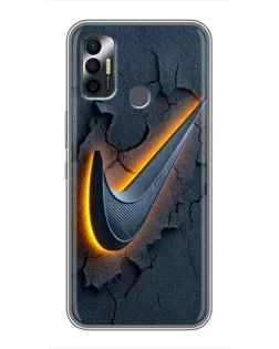 Чехол для TECNO Spark 7 (KF6n) с картинкой «Объемный логотип Найк»