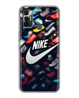 Чехол для TECNO Spark 7 (KF6n) с картинкой «Коллекция кроссовок Nike»