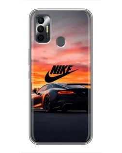 Чехол для TECNO Spark 7 (KF6n) с картинкой «Nike и суперкар»