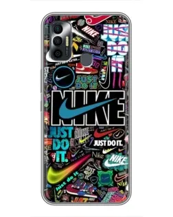 Чехол для TECNO Spark 7 (KF6n) с картинкой «Яркий коллаж Nike»