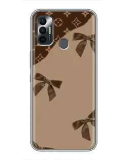 Чехол для TECNO Spark 7 (KF6n) с картинкой «LV — кофейный атлас»