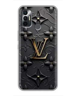 Чехол для TECNO Spark 7 (KF6n) с картинкой «Кожаная текстура LV»