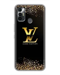 Чехол для TECNO Spark 7 (KF6n) с картинкой «LV — золотые искры»