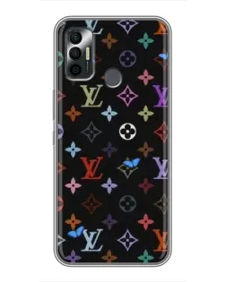 Чехол для TECNO Spark 7 (KF6n) с картинкой «Цветная монограмма LV»