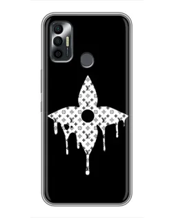 Чехол для TECNO Spark 7 (KF6n) с картинкой «Цветочная монограмма»