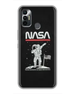 Чехол для TECNO Spark 7 (KF6n) с картинкой «NASA — шагаем по Луне» Чехол для TECNO Spark 7 (KF6n) с картинкой «NASA — шагаем по Луне»