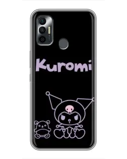 Чехол для TECNO Spark 7 (KF6n) с картинкой «Kuromi — черный минимализм»