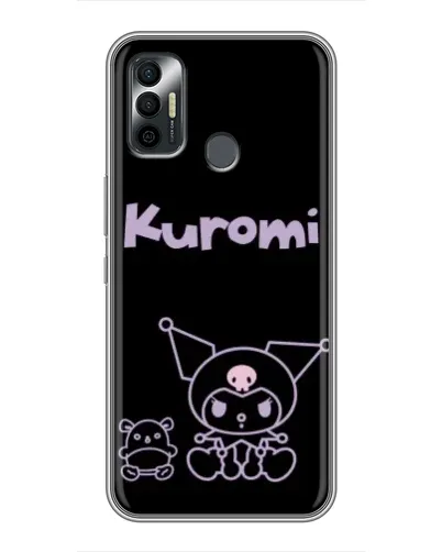 Чехол для TECNO Spark 7 (KF6n) с картинкой «Kuromi — черный минимализм»