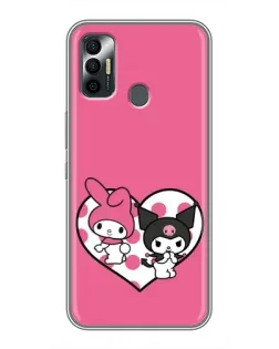 Чехол для TECNO Spark 7 (KF6n) с картинкой «Kuromi и My Melody»