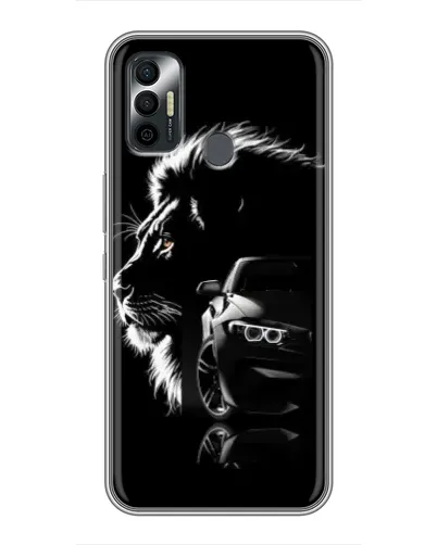 Чохол для TECNO Spark 7 (KF6n) з картинкою «BMW та лев»
