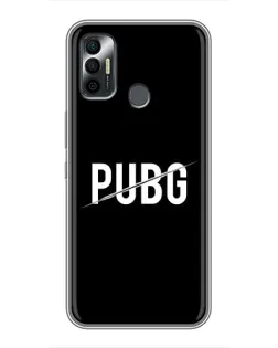 Чохол для TECNO Spark 7 (KF6n) з картинкою «PUBG — білий логотип»