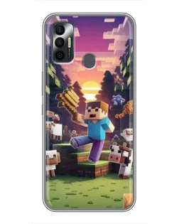 Чехол для TECNO Spark 7 (KF6n) с картинкой «Стив на ферме» Чехол для TECNO Spark 7 (KF6n) с картинкой «Стив на ферме»