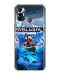 Чехол для TECNO Spark 7 (KF6n) с картинкой «Minecraft ледяной мир»