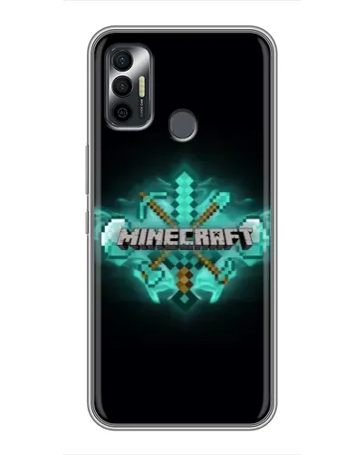 Чехол для TECNO Spark 7 (KF6n) с картинкой «Minecraft Diamond лого»