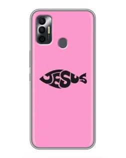 Чохол для TECNO Spark 7 (KF6n) з картинкою «Рожевий символ Jesus»