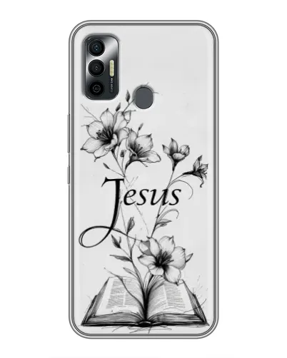 Чохол для TECNO Spark 7 (KF6n) з картинкою «Квіти та Біблія»