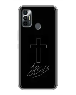 Чехол для TECNO Spark 7 (KF6n) с картинкой «Графический крест Jesus» Чехол для TECNO Spark 7 (KF6n) с картинкой «Графический крест Jesus»