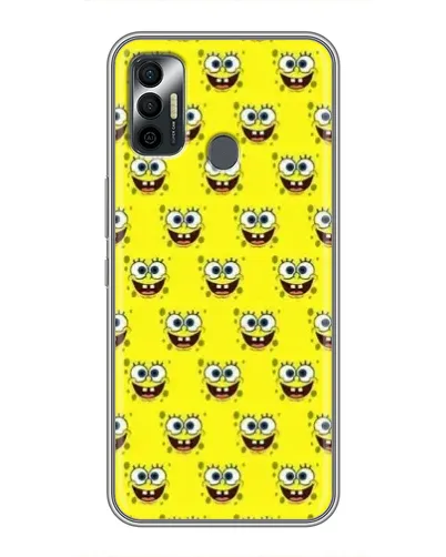 Чехол для TECNO Spark 7 (KF6n) с картинкой «Паттерн Губка Боб»