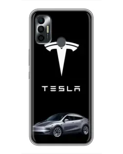Чохол для TECNO Spark 7 (KF6n) з картинкою «Tesla Model Y»