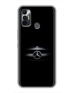 Чехол для TECNO Spark 7 (KF6n) с картинкой «Mercedes — абстрактные линии»