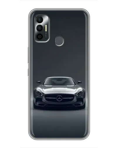Чехол для TECNO Spark 7 (KF6n) с картинкой «Mercedes на черном»