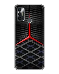 Чехол для TECNO Spark 7 (KF6n) с картинкой «Mercedes Carbon Grid»