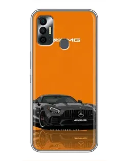 Чехол для TECNO Spark 7 (KF6n) с картинкой «Оранжевый Mercedes AMG»