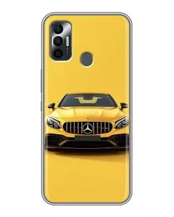 Чехол для TECNO Spark 7 (KF6n) с картинкой «Желтый Mercedes GT»