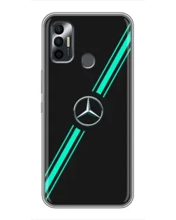 Чехол для TECNO Spark 7 (KF6n) с картинкой «Спортивные линии Mercedes»