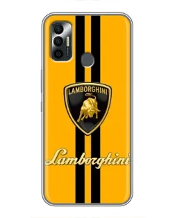 Чехол для TECNO Spark 7 (KF6n) с картинкой «Lamborghini Stripe желтый»