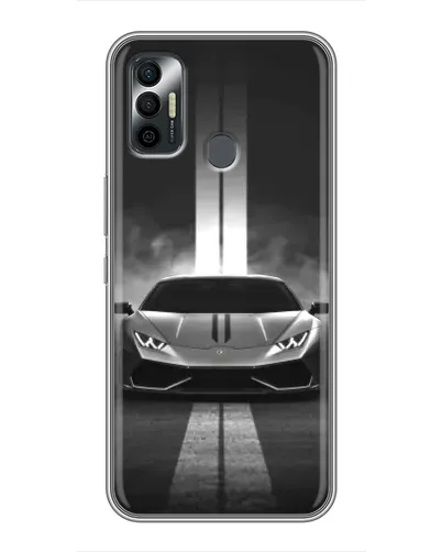 Чехол для TECNO Spark 7 (KF6n) с картинкой «Lamborghini симметрия дорог»